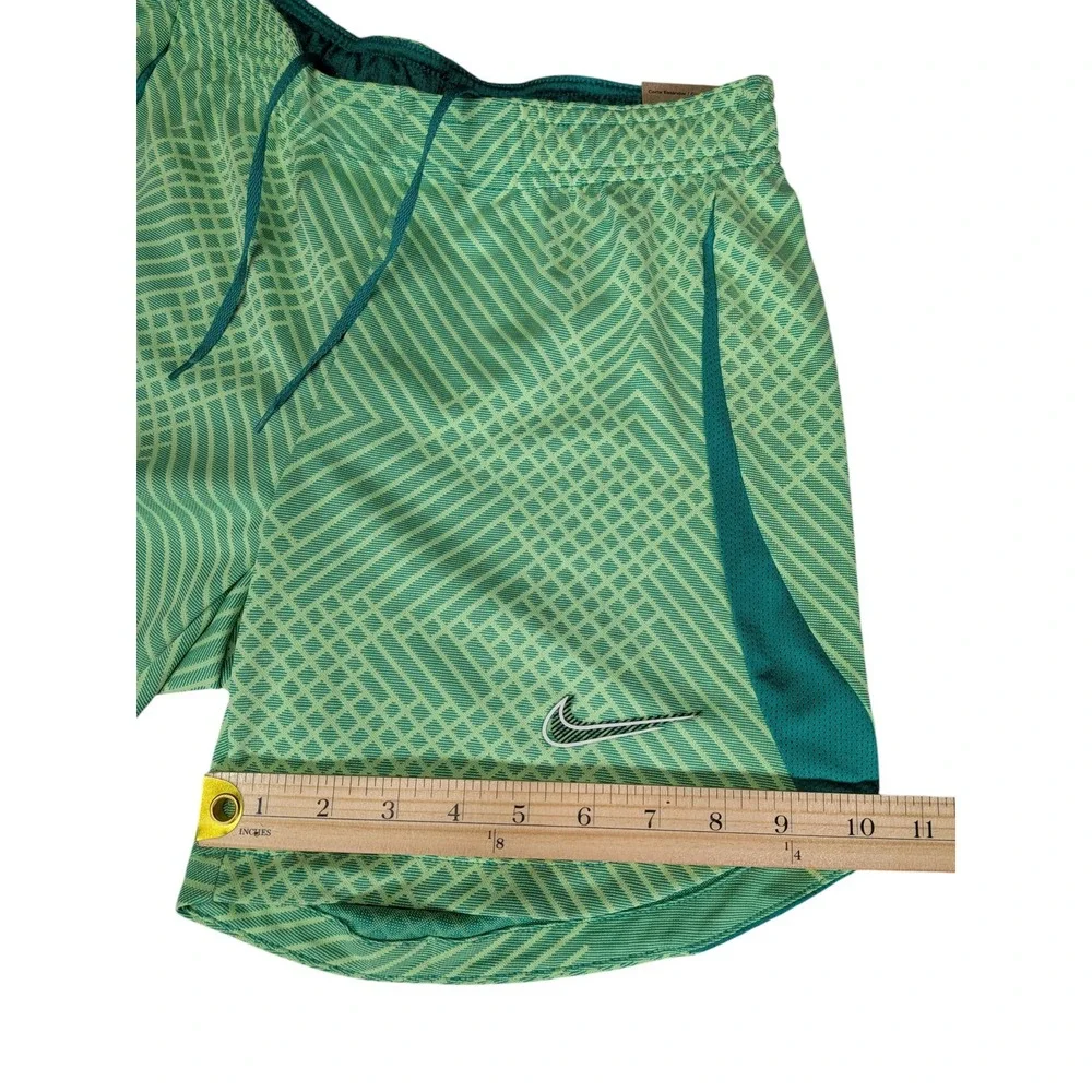 Nike Womens Dri-FIT Soccer Shorts Green Geometric Pattern DV2867-370 XS New